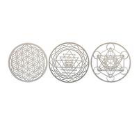 Hefddehy Set di 3 decorazioni da parete con geometria sacra, arte da parete, geometria sacra, arte, scultura, decorazione da parete per la decorazione della casa