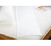 Hefel Fodera in jersey per cuscino per chi dorme sul fianco, 35 x 160 cm, cotone makò bianco