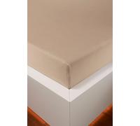 HEFEL Lenzuolo con angoli elasticizzati in jersey, 16 colori, tencel™ e cotone, 3 misure (cammello, 140-160 x 200-220 cm)