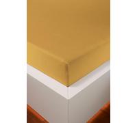 HEFEL Lenzuolo con angoli elasticizzati in jersey, 16 colori, tencel™ e cotone, 3 misure (oro, 90-120 x 200-220 cm)