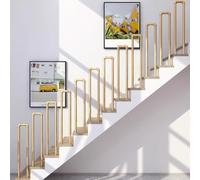 HEFJIAYCIQ Balaustra in Metallo A Forma Di U, Corrimano Decorativo Per Gradini Interni, Per Casa/Villa/Corridoio Colonna Per Ringhiera,D'oro,60cm/1.9ft