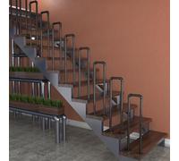HEFJIAYCIQ Balaustra Per Scale in Tubo A Forma Di U, Ringhiera Moderna Per Gradini Di Portico Interno, Villa Mansardata Corrimano Autoinstallabile,Nero,40cm/1.3ft