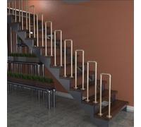 HEFJIAYCIQ Balaustra Per Scale in Tubo A Forma Di U, Ringhiera Moderna Per Gradini Di Portico Interno, Villa Mansardata Corrimano Autoinstallabile,D'oro,45cm/1.4ft