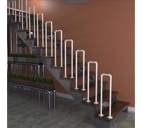 HEFJIAYCIQ Balaustra Per Scale in Tubo A Forma Di U, Ringhiera Moderna Per Gradini Di Portico Interno, Villa Mansardata Corrimano Autoinstallabile,Bianca,90cm/2.9ft
