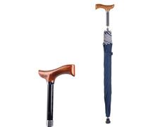 HEFJIAYCIQ Bastone Da Passeggio Antiscivolo Ombrello, Bastone Ombrello Leggero E Antivento Ad Altezza Regolabile, Bastone Ombrello Multifunzione Sicuro Per La Città,Blu,83~91cm/32~36inch
