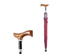 HEFJIAYCIQ Bastone Da Passeggio Antiscivolo Ombrello, Bastone Ombrello Leggero E Antivento Ad Altezza Regolabile, Bastone Ombrello Multifunzione Sicuro Per La Città,Rosso,76~80cm/30~31inch