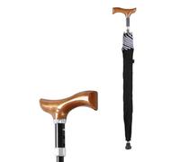 HEFJIAYCIQ Bastone Da Passeggio Antiscivolo Ombrello, Bastone Ombrello Leggero E Antivento Ad Altezza Regolabile, Bastone Ombrello Multifunzione Sicuro Per La Città,Nero,76~80cm/30~31inch