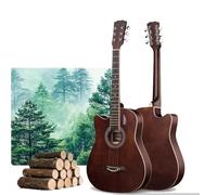 HEFJIAYCIQ Chitarra Acustica, Chitarra in Legno Con Corde in Acciaio E Kit Per Principianti, Custodia Morbida, Corde, Tracolla, Diapason E Plettro,Caffè,41in