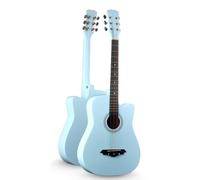 HEFJIAYCIQ Chitarra Acustica Da 38 Pollici, Chitarra in Legno Con Corde in Acciaio E Kit Per Principianti, Custodia Morbida, Corde, Tracolla, Diapason E Plettro,Blu,40in