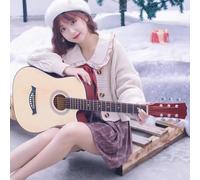 HEFJIAYCIQ Chitarra Acustica in Legno, 38 Pollici/40 Pollici/41 Pollici 6 Corde in Acciaio, Tutorial Elementare Per Principianti Adulti,Natural wood,40in