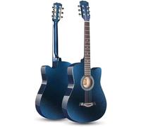 HEFJIAYCIQ Chitarra Acustica Per Principianti Da 41 Pollici, 6 Corde Plettri Chitarra Da Viaggio Portatile, Con Custodia Morbida, Corde, Tracolla, Diapason E Plettro,Blu,41in