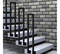 HEFJIAYCIQ Corrimano A Forma Di U Per Scale Esterne E Interne, Corrimano Industriale in Ferro Battuto, Per Portici, Soppalchi, Corridoi, Giardini,Black 3,45cm/1.4ft