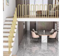 HEFJIAYCIQ Corrimano Per Esterni A Forma Di U, Ringhiera Antiscivolo in Ferro Battuto Per Scale Interne, Per Gradini in Cemento, Gradini Di Portici,D'oro,50cm/1.6ft