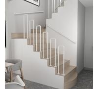 HEFJIAYCIQ Corrimano Per Scale Esterne A Forma Di U, Corrimano in Ferro Battuto Da 35-100 Cm Per Interni, Ideale Per Portici, Loft, Terrazze, Hotel, Scale Esterne,Bianca,45cm/1.4ft