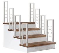 HEFJIAYCIQ Corrimano Per Scale Esterne, Corrimano Moderni A Forma Di U Per Scale Interne, Ringhiera Industriale in Ferro Battuto Antiscivolo Per Scale,White 1,75cm/2.4ft