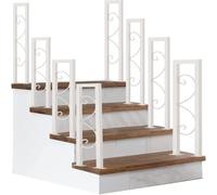 HEFJIAYCIQ Corrimano Per Scale Esterne, Corrimano Moderni A Forma Di U Per Scale Interne, Ringhiera Industriale in Ferro Battuto Antiscivolo Per Scale,White 4,45cm/1.4ft