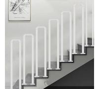 HEFJIAYCIQ Corrimano Per Scale Esterne, Ringhiera Per Scale in Ferro Battuto A Forma Di U Da 1,1 Ft A 3,3 Ft, Per Interni, Esterni, Garage, Portici, Giardini,Bianca,70cm/2.2ft