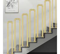 HEFJIAYCIQ Corrimano Per Scale Esterne, Ringhiera Per Scale in Ferro Battuto A Forma Di U Da 1,1 Ft A 3,3 Ft, Per Interni, Esterni, Garage, Portici, Giardini,D'oro,85cm/2.7ft