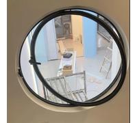 HEFJIAYCIQ Finestra Rotante Con Vetro Temperato, Finestre Per Capannone in Lega Di Alluminio Girevoli A 360°, Per Il Bagno, La Cucina, La Casetta Dei Giochi,Black 3,80cm/31.3in