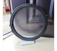 HEFJIAYCIQ Finestra Rotonda Girevole in Lega Di Alluminio, Finestra Ad Oblò Con Maniglia in Vetro Temperato Con Decoro A Parete, Finestra A Battente Per La Cucina,Black 1,65cm/25.5in