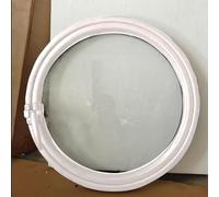 HEFJIAYCIQ Finestra Rotonda Girevole in Lega Di Alluminio, Finestra Ad Oblò Con Maniglia in Vetro Temperato Con Decoro A Parete, Finestra A Battente Per La Cucina,White 3,30cm/11.8in