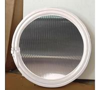 HEFJIAYCIQ Finestra Rotonda Girevole in Lega Di Alluminio, Finestra Ad Oblò Con Maniglia in Vetro Temperato Con Decoro A Parete, Finestra A Battente Per La Cucina,White 1,85cm/33in