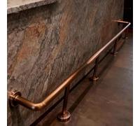 HEFJIAYCIQ Kit Corrimano Per Bar, Kit Completo Di Accessori E Tubi Per Il Montaggio Sottobanco, Corrimano Per Posti A Sedere in Pub, Bar, Caffetterie, Ristoranti E Taproom,Rose gold,370cm/12.1ft