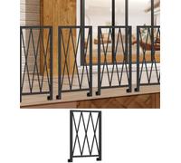 HEFJIAYCIQ Kit Ringhiera in Ferro Metallico, Ringhiera Per Terrazza, Mansarda, Portico E Scala, Ringhiera Per Interni Ed Esterni, Fai Da Te, Per La Casa,Black 4,40x95cm