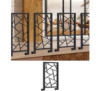 HEFJIAYCIQ Kit Ringhiera in Ferro Metallico, Ringhiera Per Terrazza, Mansarda, Portico E Scala, Ringhiera Per Interni Ed Esterni, Fai Da Te, Per La Casa,Black 6,40x85cm