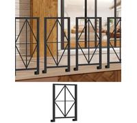 HEFJIAYCIQ Kit Ringhiera in Ferro Metallico, Ringhiera Per Terrazza, Mansarda, Portico E Scala, Ringhiera Per Interni Ed Esterni, Fai Da Te, Per La Casa,Black 3,40x95cm