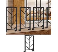 HEFJIAYCIQ Kit Ringhiera in Ferro Metallico, Ringhiera Per Terrazza, Mansarda, Portico E Scala, Ringhiera Per Interni Ed Esterni, Fai Da Te, Per La Casa,Black 5,40x105cm