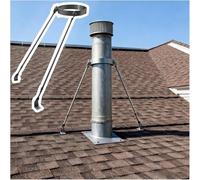 HEFJIAYCIQ Kit Staffa Di Supporto Per Tubi Da Camino in Acciaio, Supporto Resistente Alle Intemperie Per Montaggio Su Tetto/Parete, Per Tubi Da Stufa Da 80-300 mm,Argento,140mm