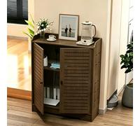 HEFJIAYCIQ Mobile Per Router Wifi Con Sportello A Griglia, Mobile Indipendente in PVC Con Ripiano Regolabile, Scatola Nascondi Cavi Per Soggiorno, Ingresso, Corridoio,Brown 2,60x30x75cm