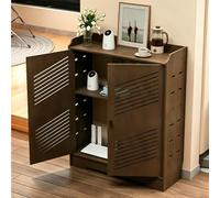 HEFJIAYCIQ Mobile Per Router Wifi Con Sportello A Griglia, Mobile Indipendente in PVC Con Ripiano Regolabile, Scatola Nascondi Cavi Per Soggiorno, Ingresso, Corridoio,Brown 1,60x30x85cm