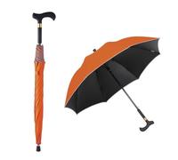 HEFJIAYCIQ Ombrello Con Bastoni Da Passeggio 2 in 1, Combinazione Leggera E Portatile Di Bastone E Ombrello, Per L'escursionismo, L'alpinismo E Il Trekking,Arancia,83cm/33inch