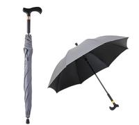 HEFJIAYCIQ Ombrello Con Bastoni Da Passeggio 2 in 1, Combinazione Leggera E Portatile Di Bastone E Ombrello, Per L'escursionismo, L'alpinismo E Il Trekking,Grigio,83cm/33inch