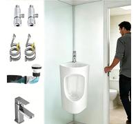 HEFJIAYCIQ Orinatoi Da Uomo A Prova Di Fuoriuscite, Orinatoi in Ceramica Da Parete Con Lavabo E Rubinetto, Per Casa, Dormitorio O Camper,Bianca,36.5x27x67cm