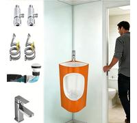 HEFJIAYCIQ Orinatoi Da Uomo A Prova Di Fuoriuscite, Orinatoi in Ceramica Da Parete Con Lavabo E Rubinetto, Per Casa, Dormitorio O Camper,Arancia,36.5x27x67cm