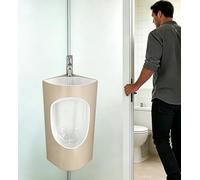 HEFJIAYCIQ Orinatoi Da Uomo A Prova Di Fuoriuscite, Orinatoi in Ceramica Da Parete Con Lavabo E Rubinetto, Per Casa, Dormitorio O Camper,Beige,36.5x27x67cm
