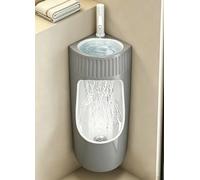 HEFJIAYCIQ Orinatoio Angolare Da Parete Per Uomo, Orinatoio in Ceramica Con Rubinetto A Scomparsa E Lavabo, Per Uso Domestico/Commerciale in Spazi Ridotti,Grigio,33x24x71cm