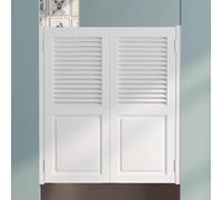HEFJIAYCIQ Porte A Battente, Porte Saloon in Legno Con Chiusura Automatica E Cerniere, Per Porte, Bar, Cucine E Arredamento,Bianca,80x90cm