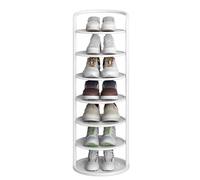 HEFJIAYCIQ Scaffale Per Scarpe A 5/6/7/8 Ripiani, Scaffale Verticale Personalizzato Fai Da Te Salvaspazio, Organizer Per Ingresso, Porta D'ingresso O Armadio,7 tier white,27x107cm