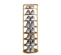HEFJIAYCIQ Scaffale Per Scarpe A 5/6/7/8 Ripiani, Scaffale Verticale Personalizzato Fai Da Te Salvaspazio, Organizer Per Ingresso, Porta D'ingresso O Armadio,8 tier gold,27x121cm