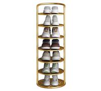HEFJIAYCIQ Scaffale Per Scarpe A 5/6/7/8 Ripiani, Scaffale Verticale Personalizzato Fai Da Te Salvaspazio, Organizer Per Ingresso, Porta D'ingresso O Armadio,7 tier gold,27x107cm