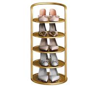 HEFJIAYCIQ Scaffale Per Scarpe A 5/6/7/8 Ripiani, Scaffale Verticale Personalizzato Fai Da Te Salvaspazio, Organizer Per Ingresso, Porta D'ingresso O Armadio,5 tier gold,27x76cm