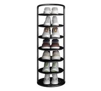HEFJIAYCIQ Scaffale Per Scarpe A 5/6/7/8 Ripiani, Scaffale Verticale Personalizzato Fai Da Te Salvaspazio, Organizer Per Ingresso, Porta D'ingresso O Armadio,7 tier black,27x107cm