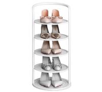 HEFJIAYCIQ Scaffale Per Scarpe A 5/6/7/8 Ripiani, Scaffale Verticale Personalizzato Fai Da Te Salvaspazio, Organizer Per Ingresso, Porta D'ingresso O Armadio,5 tier white,27x76cm