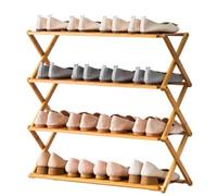 HEFJIAYCIQ Scaffale Per Scarpe Pieghevole in Bambù, Scaffale Per Scarpe Verticale Portatile A 3/4/5/6 Ripiani, Per Ingresso, Armadio, Camera Da Letto, Corridoio,4 tiers natural,100x25x68cm