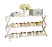 HEFJIAYCIQ Scaffale Per Scarpe Pieghevole in Bambù, Scaffale Per Scarpe Verticale Portatile A 3/4/5/6 Ripiani, Per Ingresso, Armadio, Camera Da Letto, Corridoio,3 tiers white,50x25x47cm