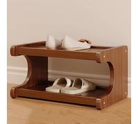 HEFJIAYCIQ Scarpiera Per Armadio, Organizer Per Scarpe Con Connettori in Bambù Fissati Con Viti, Scaffale Multifunzionale Per Spazi Ridotti,2 tier brown,30x20x20cm